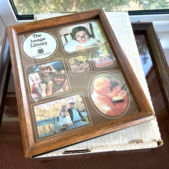 Vintage Burnes of Boston “The Image Library” Wood Collage Frame NOS - Picture 2 of 16